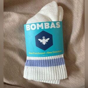 NWT Bombas Vintage Stripes Half Calf Socks in Dawn Blue, size Small